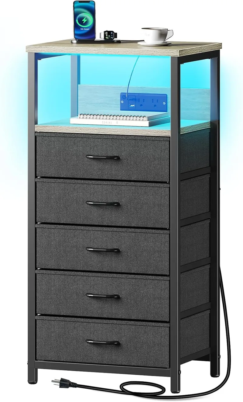 Seventable Night Stand with Charging Station